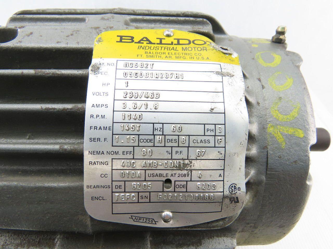 Baldor M3582T 1Hp AC Electric Motor 230/460V 1140RPM 145T Frame