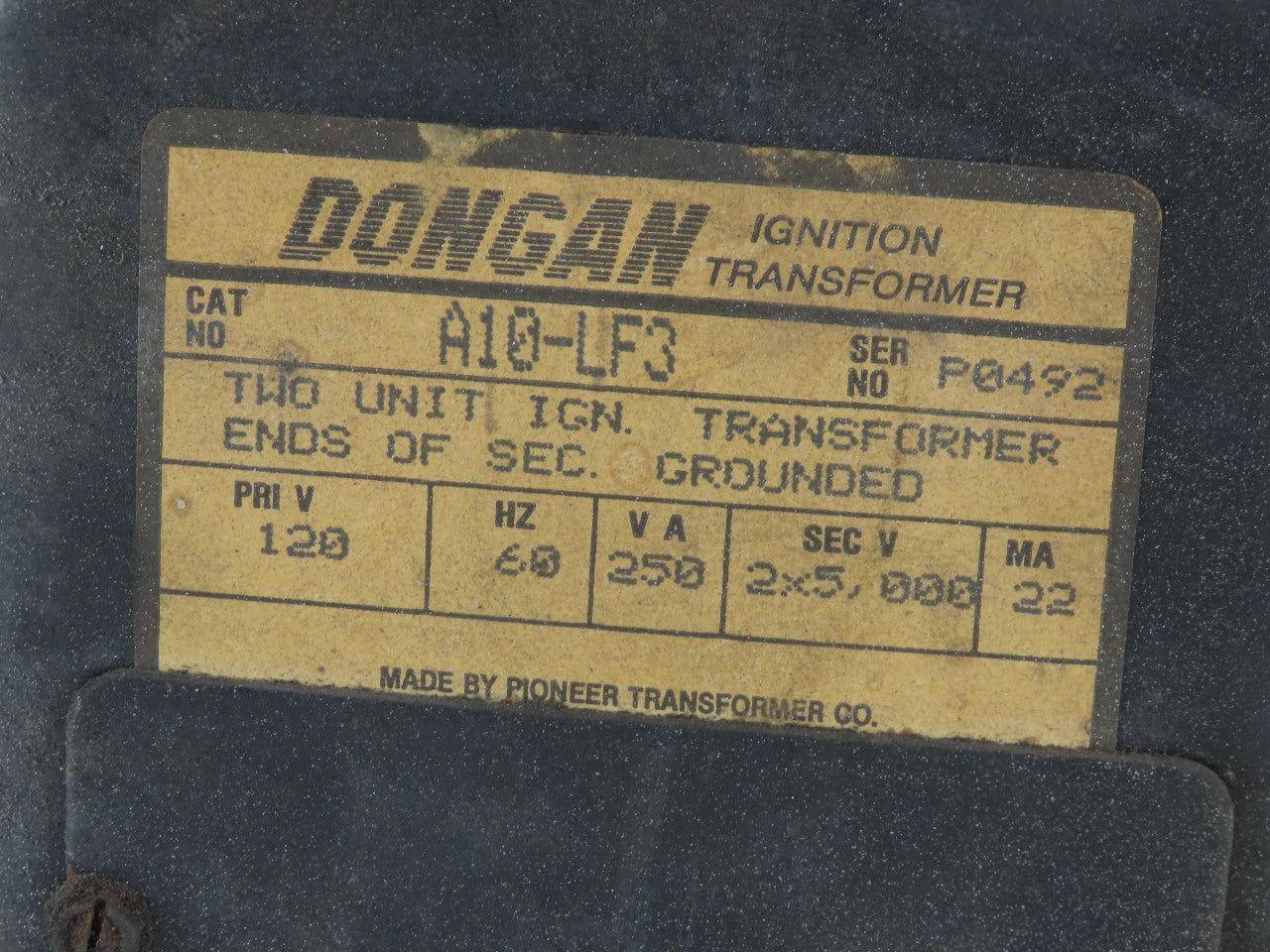 Dongan A10-LF3 Ignition Transformer 120V 60Hz 250VA