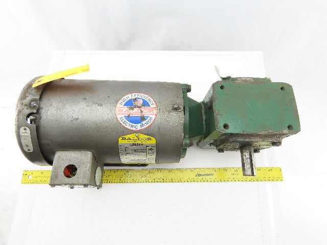 Baldor CM3554T 1/2Hp Gear Motor 208-230/460V 3Ph 10:1 Ratio 7/8" Shaft 174RPM