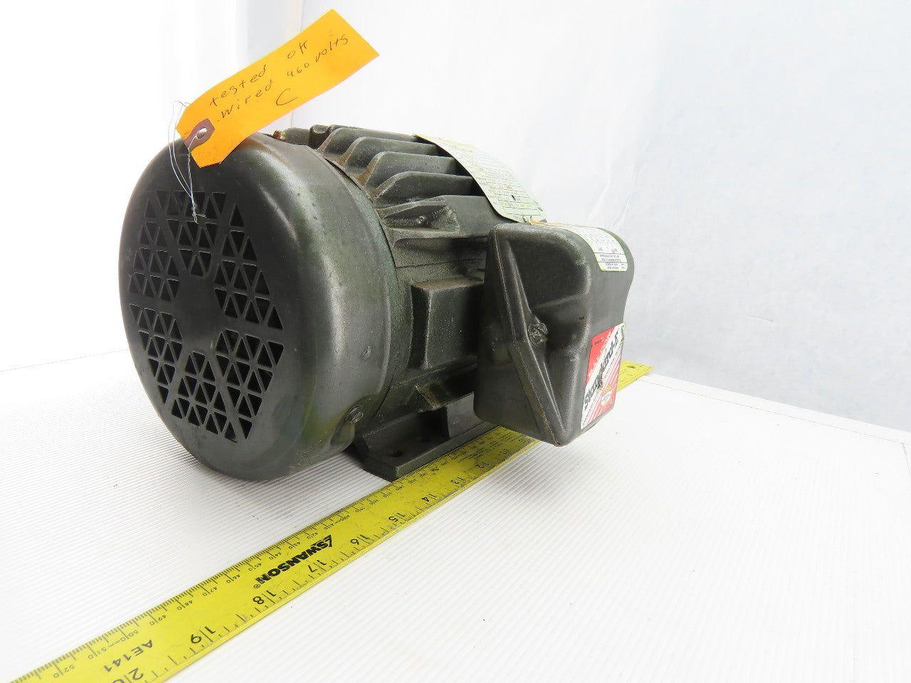 Baldor M3583T 1-1/2Hp Electric Motor 230/460V 3Ph 143T Frame 3450 RPM