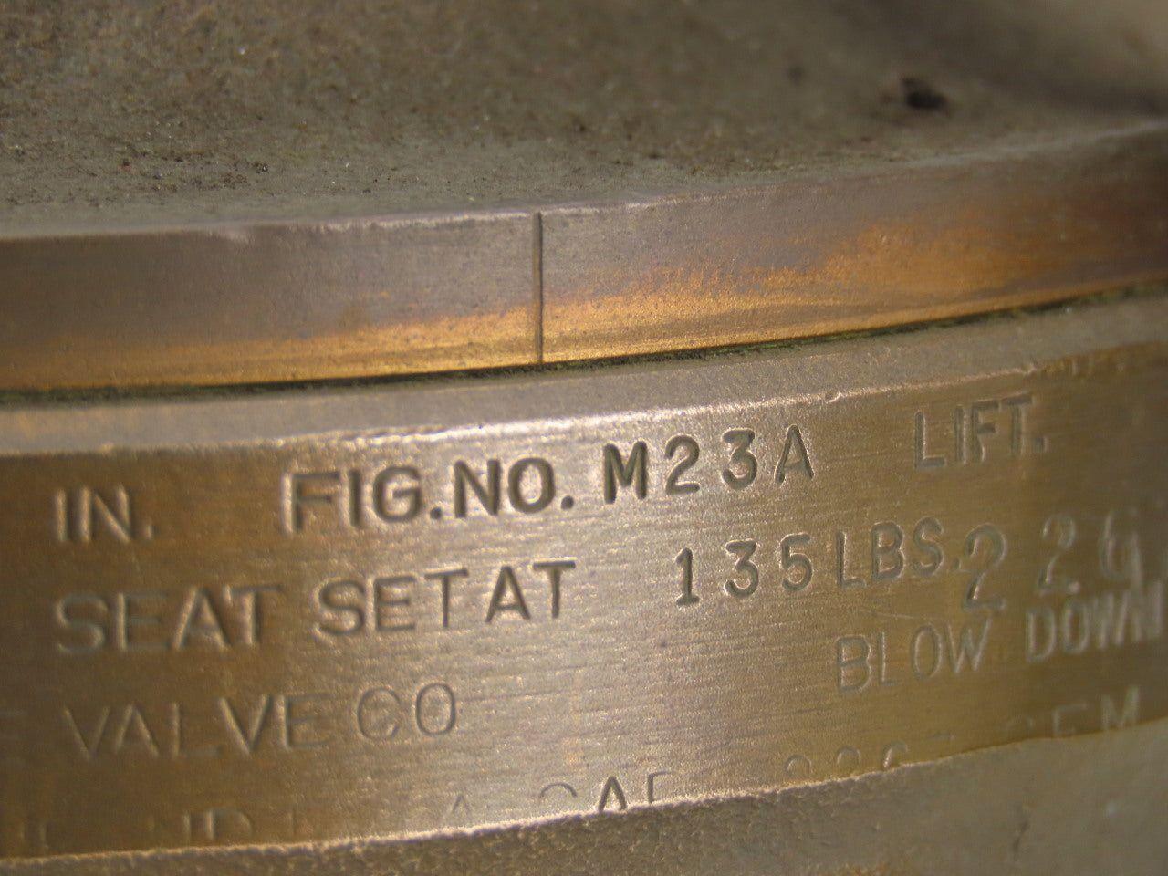 Kunkle Fig.M23A Safety Relive Valve 3" Flanged or NPT 135LBS 2267CFM