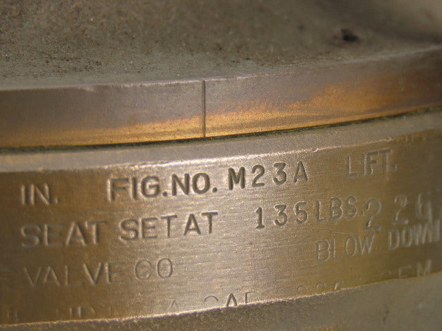 Kunkle Fig.M23A Safety Relive Valve 3" Flanged or NPT 135LBS 2267CFM