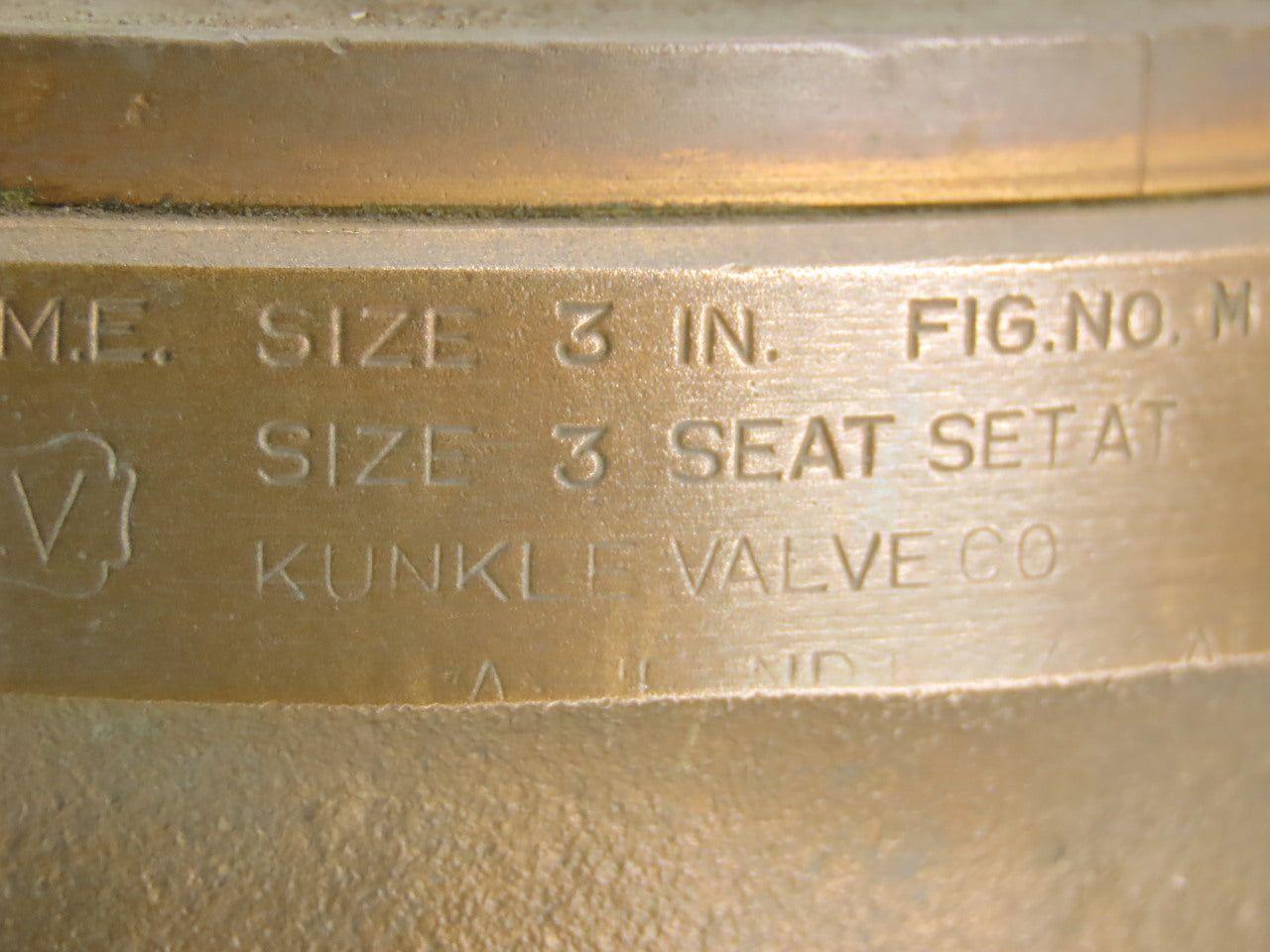 Kunkle Fig.M23A Safety Relive Valve 3" Flanged or NPT 135LBS 2267CFM