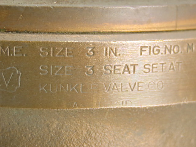 Kunkle Fig.M23A Safety Relive Valve 3" Flanged or NPT 135LBS 2267CFM