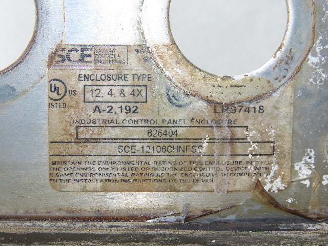 SCE 121006CHNFSS 12x10x6" Hinged Door Stainless Steel Electrical Enclosure