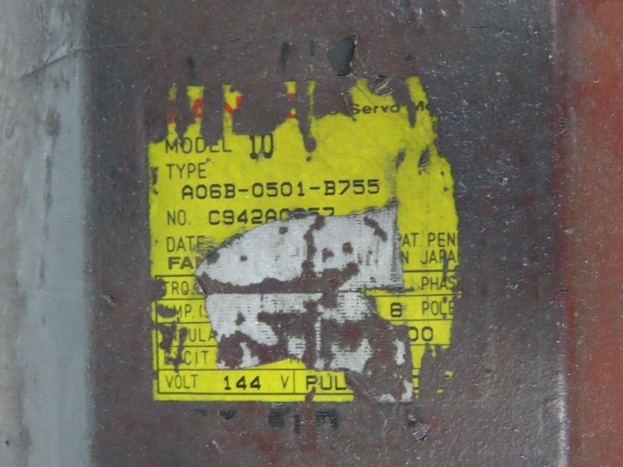 Fanuc A06B-0501-B755 Model 10 1.4kW 2000 RPM 144V 200Hz AC Servo Motor