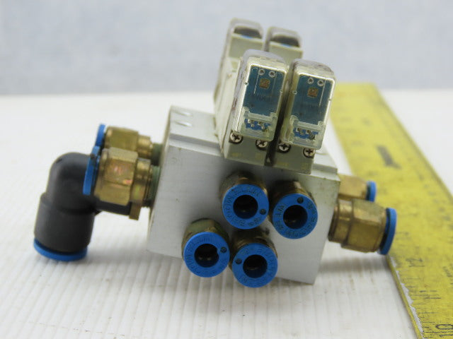 SMC SY3340-5LOZ Manifold Assembly W/2 Pneumatic Solenoid Valves