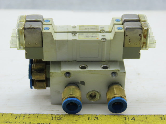 SMC SY3340-5LOZ Manifold Assembly W/2 Pneumatic Solenoid Valves