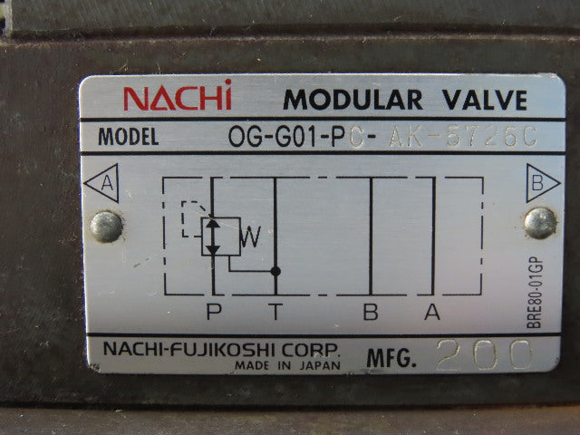 Nachi SL-G01-EX3-R-D-30 & SL-G01-EX3-GR-D2-31 Hydraulic Solenoid Valve Assembly