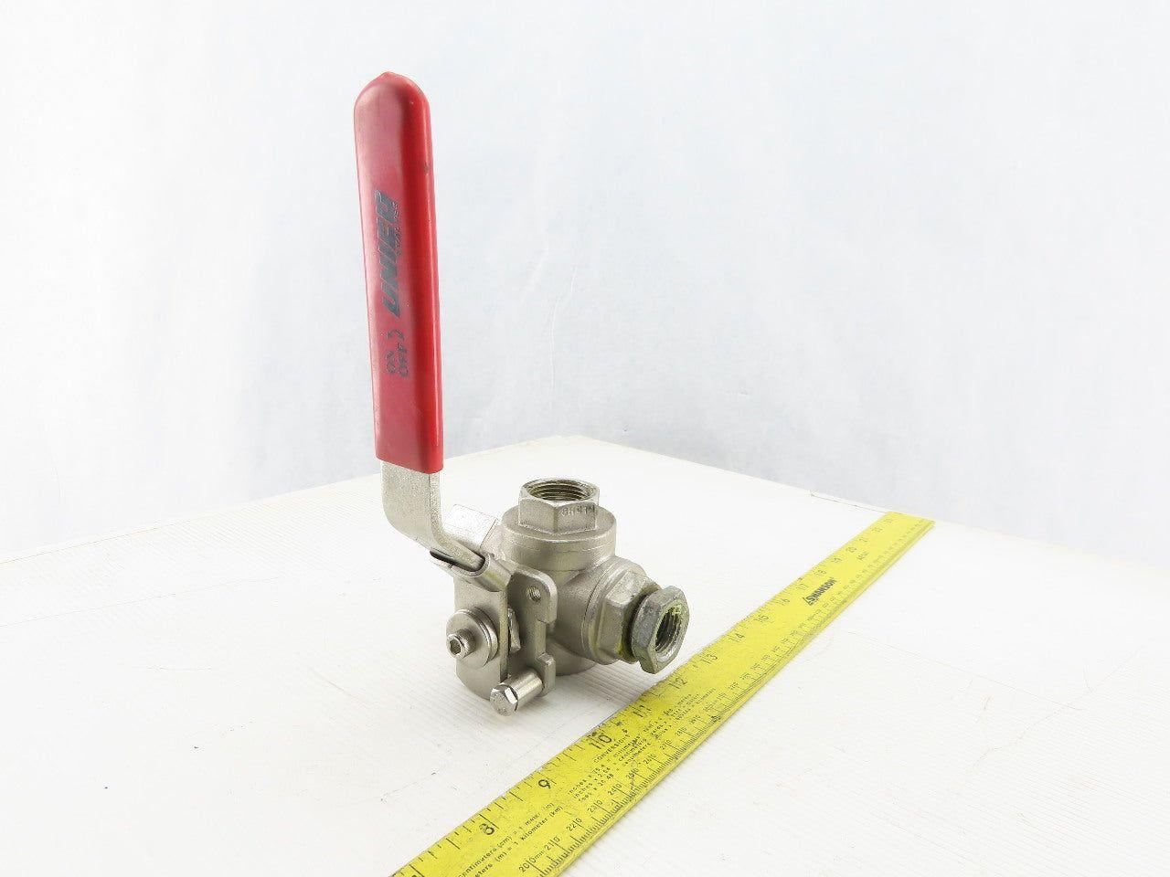 Unico 3-Way 1000 WOG 3/4" NPT CF8M Stainless Steel Ball Valve