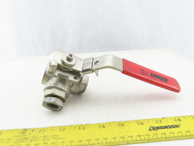 Unico 3-Way 1000 WOG 3/4" NPT CF8M Stainless Steel Ball Valve