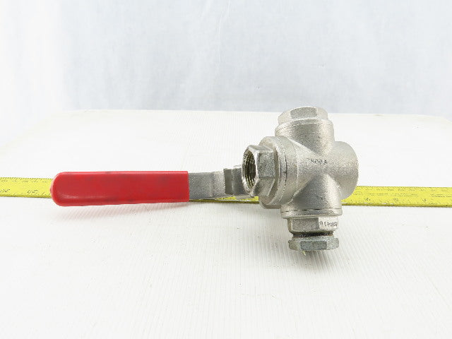 Unico 3-Way 1000 WOG 3/4" NPT CF8M Stainless Steel Ball Valve
