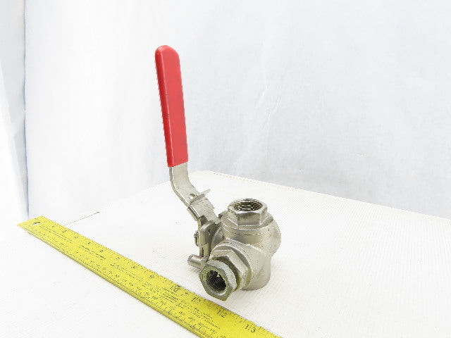 Unico 3-Way 1000 WOG 3/4" NPT CF8M Stainless Steel Ball Valve
