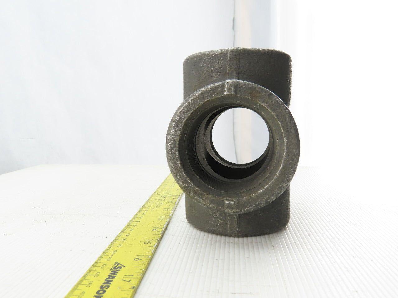 SA/A105 B16 2" NPT Malleable Black Iron Cross Pipe Fitting 4-Way Female