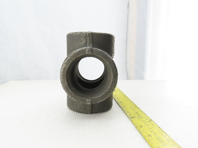 SA/A105 B16 2" NPT Malleable Black Iron Cross Pipe Fitting 4-Way Female