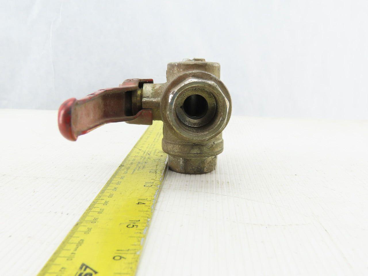 PN40 11A Stainless Steel 3 Way Ball Valve With Shutoff 3/4" NPT