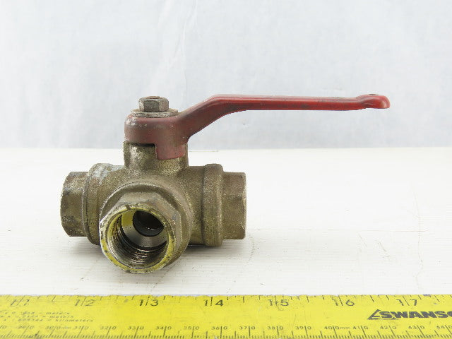 PN40 11A Stainless Steel 3 Way Ball Valve With Shutoff 3/4" NPT