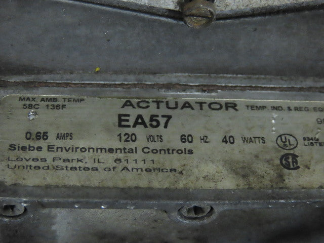 Barber-Coleman EA57 Actuator 0.65A 120V 60Hz 40W W/2-3706 1" NPT Valve