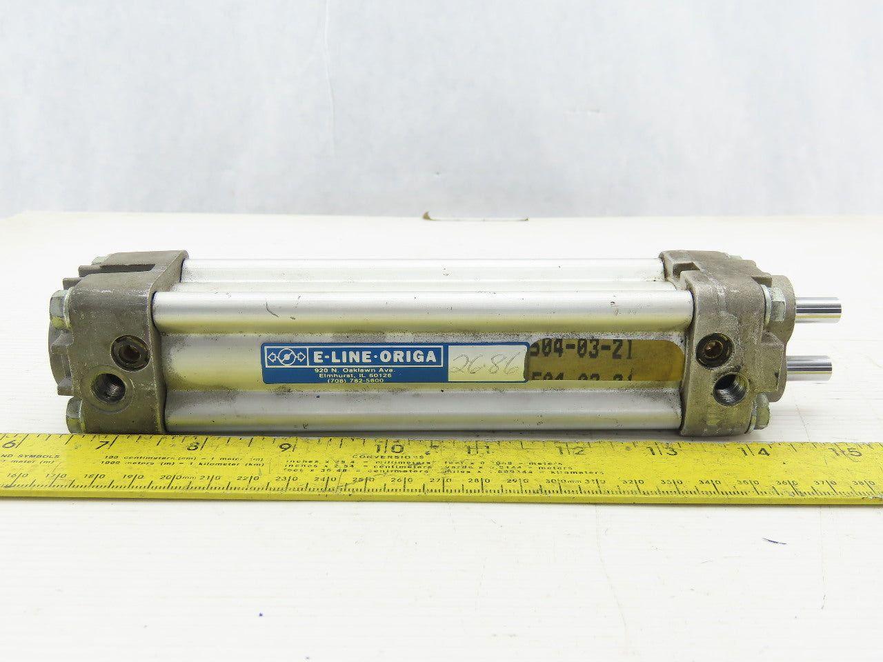 E-Line-Origa 2686 Pneumatic Air Cylinder 1" Bore 4" Stroke 8mm Double Rods
