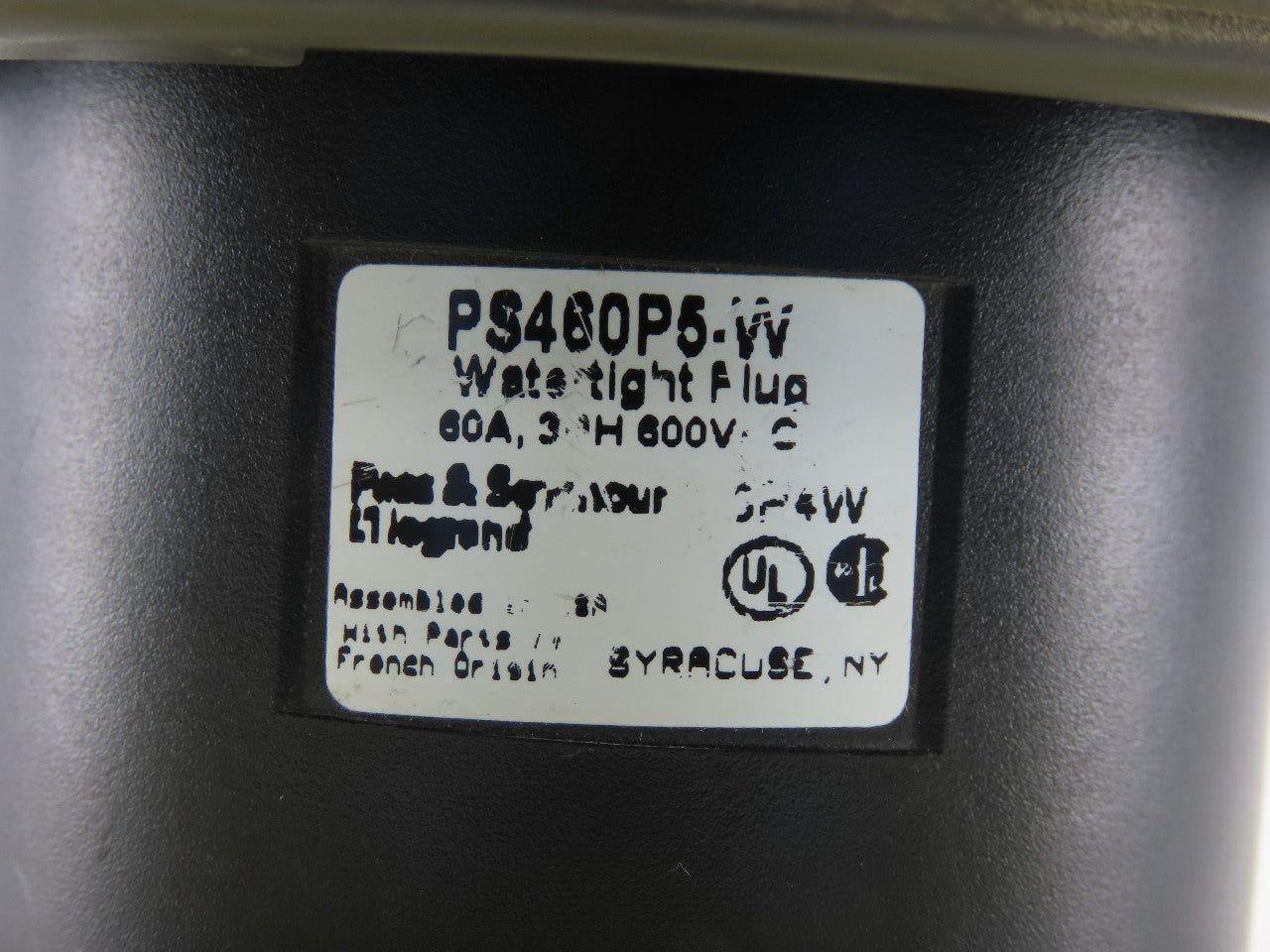 Pass & Seymour PS460p-W Watertight Plug 60A 3Ph 600VAC