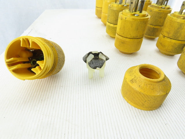 General Electric Yellow Male End Plug 3 Phase 20A 277/480V Lot of 11
