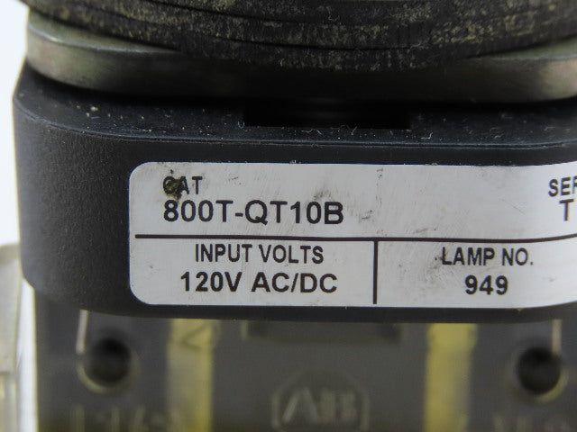 Allen Bradley 800T-QT10B/T Blue Push Button 1N.O 1N.C 120V Series T