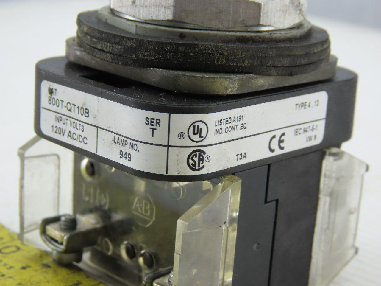 Allen Bradley 800T-QT10B/T Blue Push Button 1N.O 1N.C 120V Series T