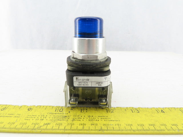 Allen Bradley 800T-QT10B/T Blue Push Button 1N.O 1N.C 120V Series T