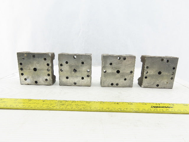 EDM Tooling 3"x3"x1" Aluminum Adapter Plate Lot of 4