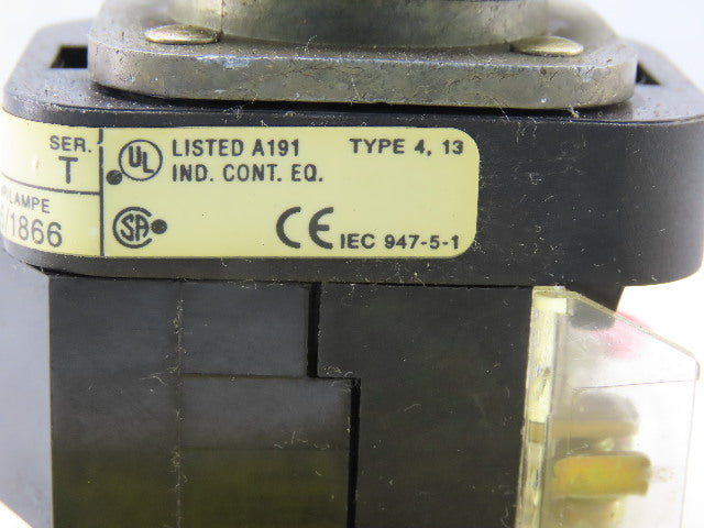 Allen Bradley 800T-PT16/T Clear Push Button 120V 1N.O 1N.C Series T
