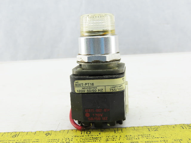 Allen Bradley 800T-PT16/T Clear Push Button 120V 1N.O 1N.C Series T