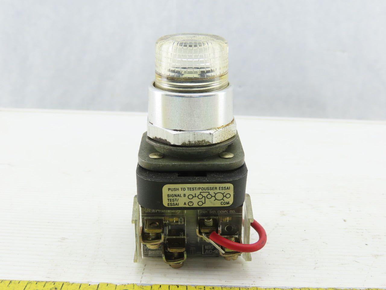 Allen Bradley 800T-PT16/T Clear Push Button 120V 1N.O 1N.C Series T
