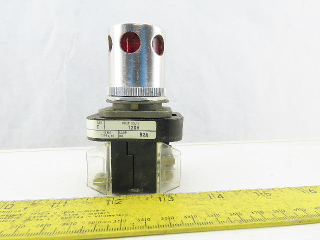 Allen Bradley 800T-RA10/T Red push Button 120V 1N.O 1N.C Series T