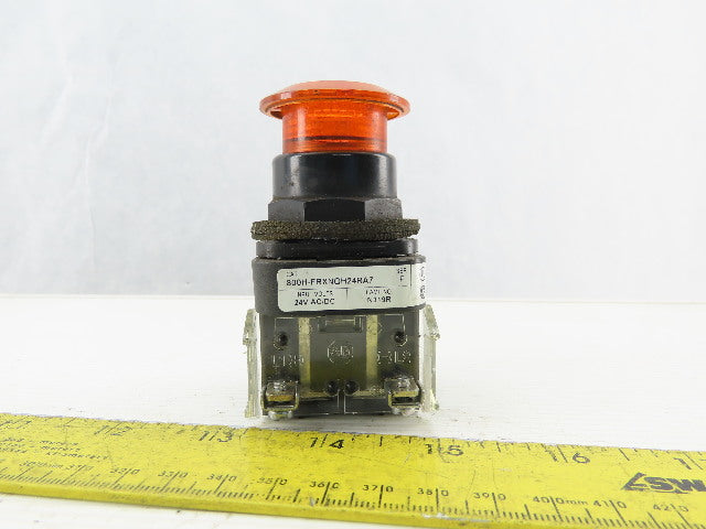 Allen Bradley 800H-FRXNQH24RA7/F Amber Push Button E-Stop 24V 1N.O 1N.C Series F