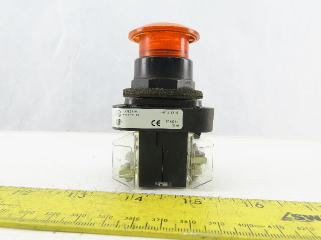 Allen Bradley 800H-FRXNQH24RA7/F Amber Push Button E-Stop 24V 1N.O 1N.C Series F