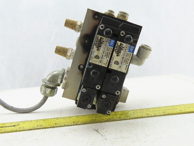 MAC 92B-AAF-000-DM-DFBP-1DM Solenoid Valve Manifold Bank Assembly of 2 24VDC