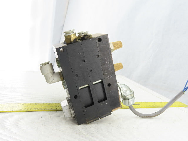 MAC 92B-AAF-000-DM-DFBP-1DM Solenoid Valve Manifold Bank Assembly of 2 24VDC