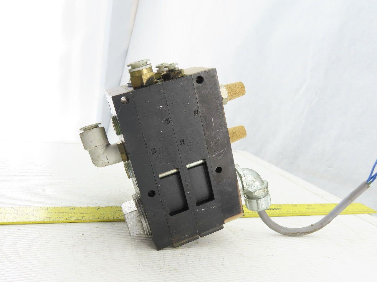 MAC 92B-AAF-000-DM-DFBP-1DM Solenoid Valve Manifold Bank Assembly of 2 24VDC