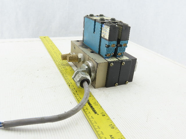 MAC 92B-AAF-000-DM-DFBP-1DM Solenoid Valve Manifold Bank Assembly of 2 24VDC