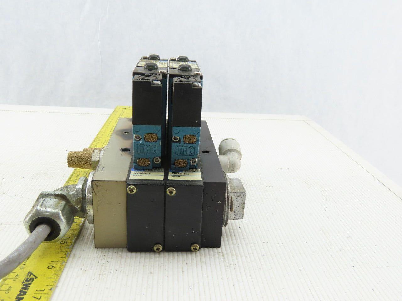 MAC 92B-AAF-000-DM-DFBP-1DM Solenoid Valve Manifold Bank Assembly of 2 24VDC