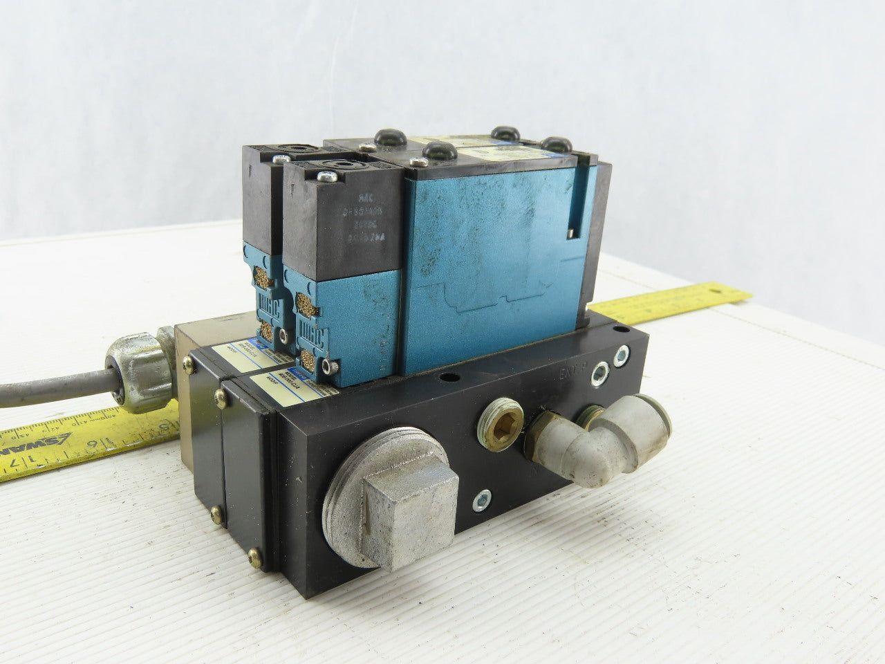MAC 92B-AAF-000-DM-DFBP-1DM Solenoid Valve Manifold Bank Assembly of 2 24VDC
