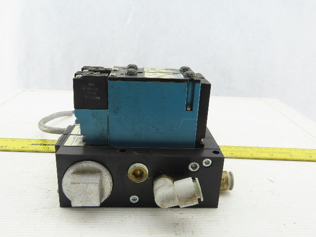 MAC 92B-AAF-000-DM-DFBP-1DM Solenoid Valve Manifold Bank Assembly of 2 24VDC