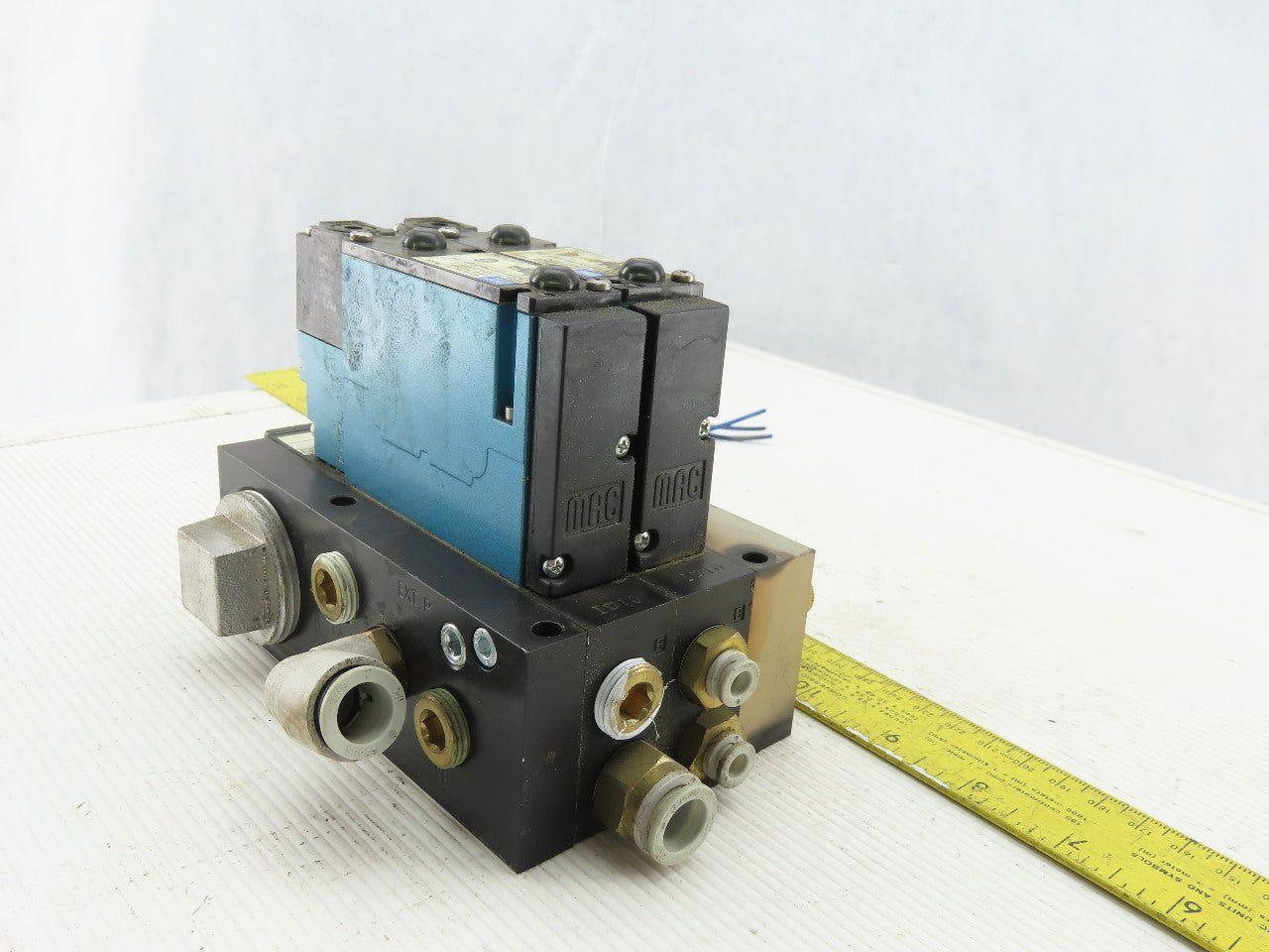 MAC 92B-AAF-000-DM-DFBP-1DM Solenoid Valve Manifold Bank Assembly of 2 24VDC