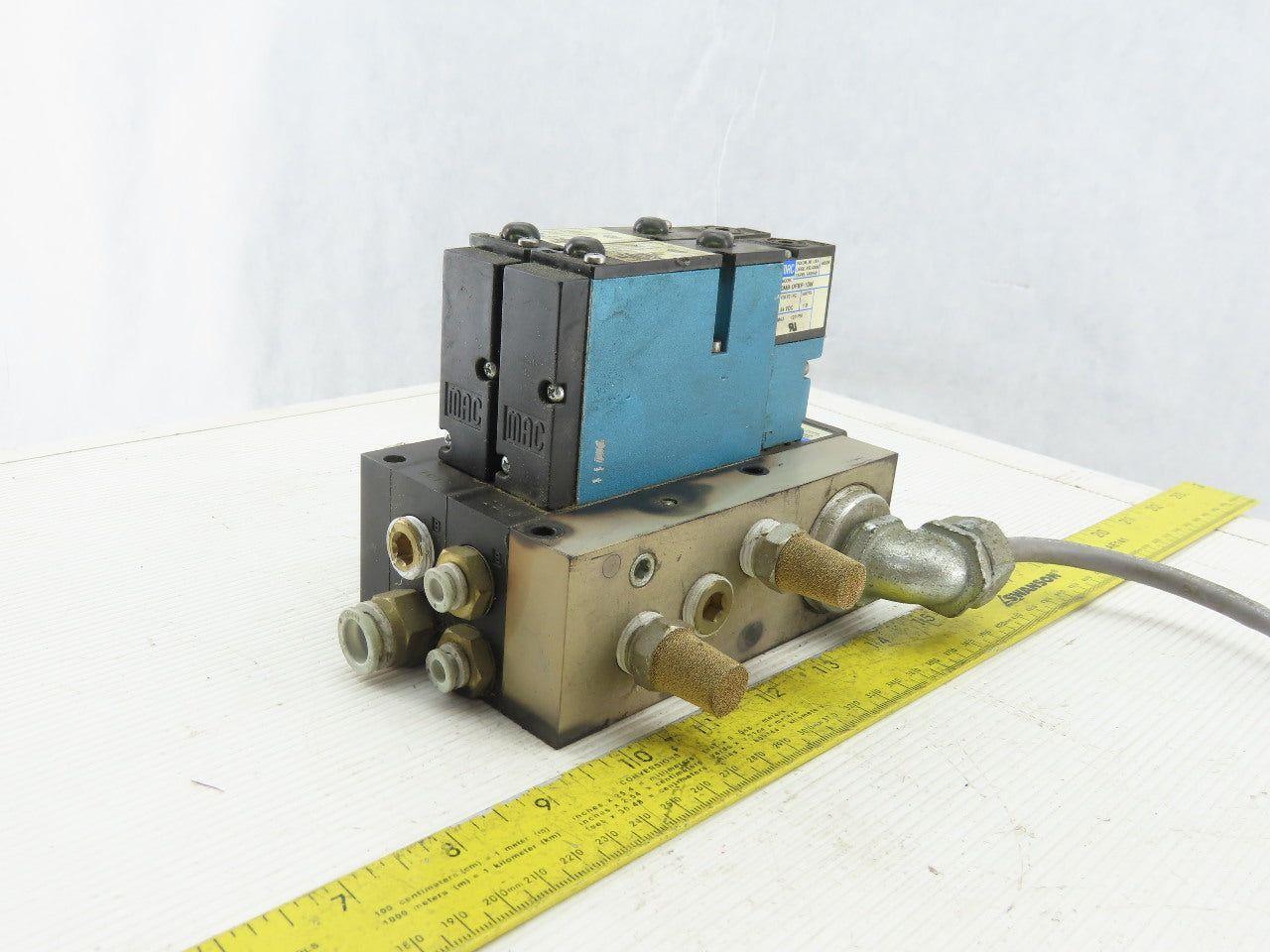 MAC 92B-AAF-000-DM-DFBP-1DM Solenoid Valve Manifold Bank Assembly of 2 24VDC