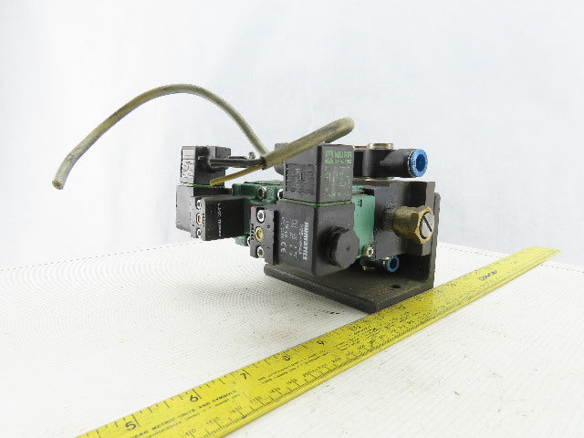Numatics 123BB6004026Y61 Pneumatic Solenoid Valve W/Manifold Block 24/32VDC Coil