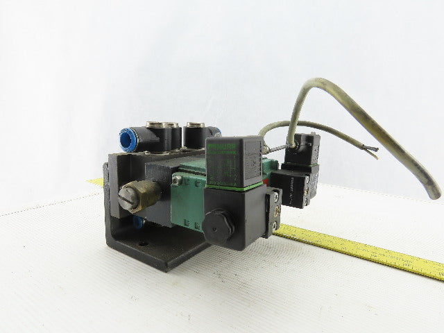 Numatics 123BB6004026Y61 Pneumatic Solenoid Valve W/Manifold Block 24/32VDC Coil