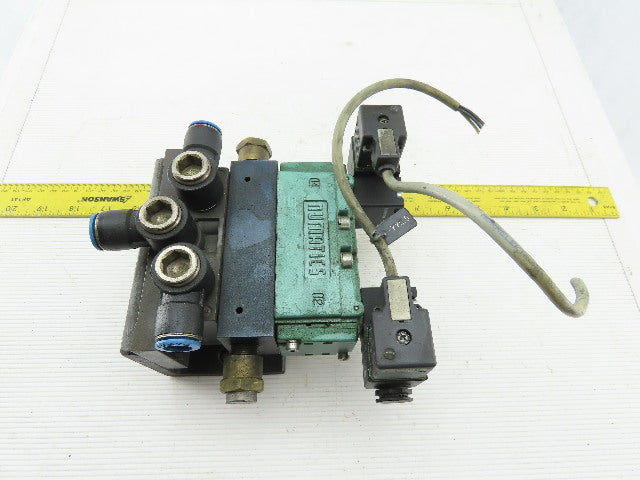 Numatics 123BB6004026Y61 Pneumatic Solenoid Valve W/Manifold Block 24/32VDC Coil