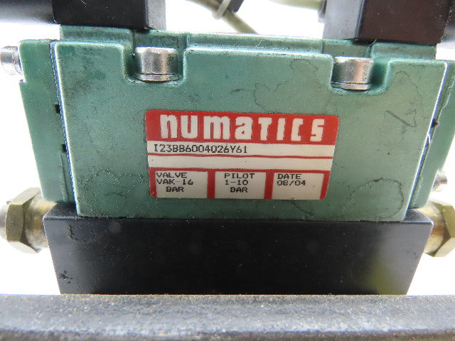 Numatics 123BB6004026Y61 Pneumatic Solenoid Valve W/Manifold Block 24/32VDC Coil