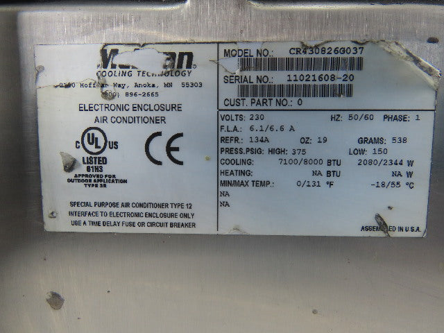 McLean CR430826G037 8000 BTU Electrical Enclosure Air Conditioner 230V 1Ph