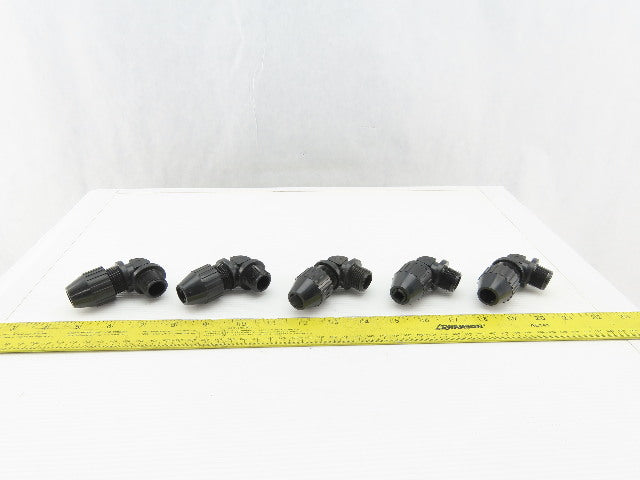 T&B 1/2" Nylon Cable Strain Relief Cable Grip Box Connector Elbow Lot Of 5